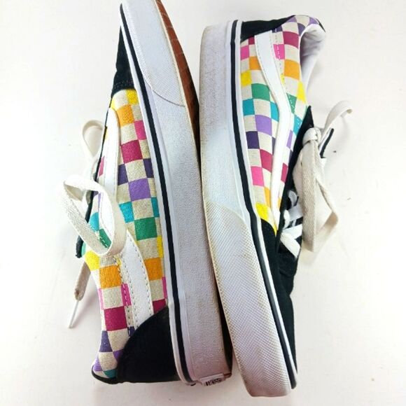 Vans Old School Rainbow Checked/ Black Canvas Skate Shoe/ Sneaker Women's 8.5.. - Picture 10 of 10